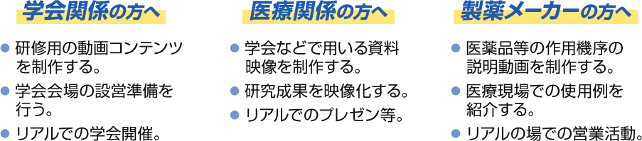学会、製薬企業ご担当者へ